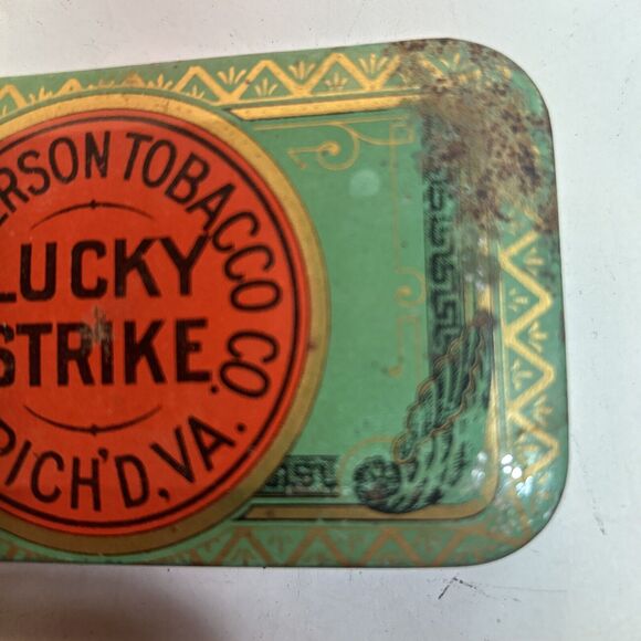 Vintage 1920s Lucky Strike Cigarette Tin Box R A Patterson Tobacco Co XX - Picture 5 of 16